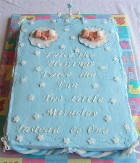 Twin Boys Baby Shower Cake