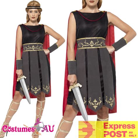 ladies xena gladiator warrior costume princess roman spartan greek fancy dress ebay
