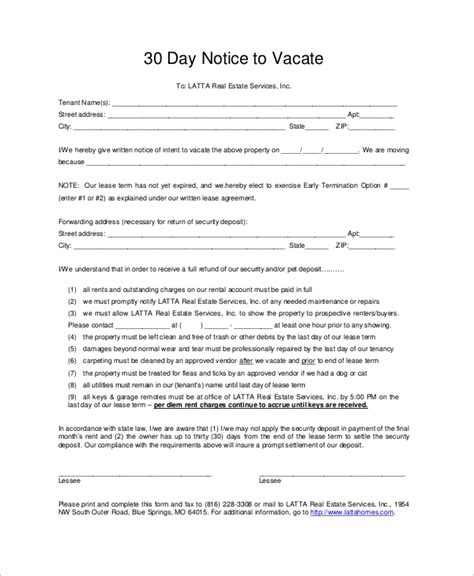 It must be in writing. FREE 9+ Sample 30 Day Notice Templates in MS Word | PDF