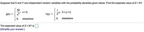 Solved Suppose That X And Y Are Independent Random Variables