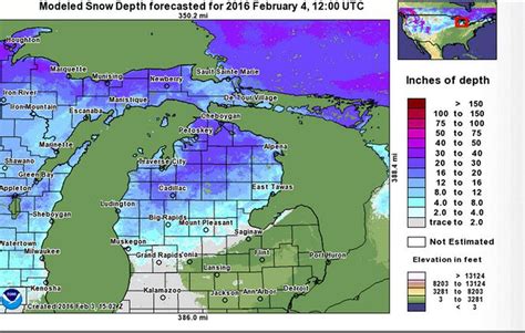 Snow Depth Map Up Michigan Ups Fingerprinting Near Me