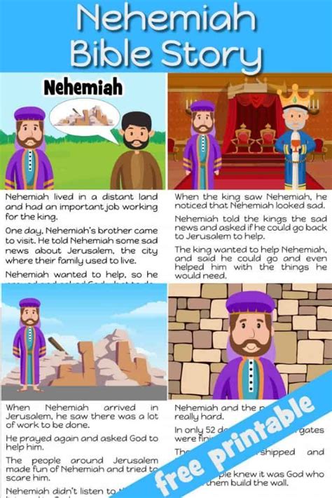 Free Printable Nehemiah Bible Story For Children Under 5 Read As A