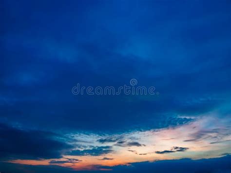 Dramatic Cloudy Sky Blue Sky In Twilight Time Stock Image Image Of