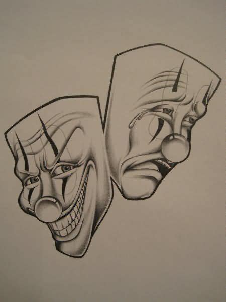 Download Free Sad And Happy Clown Faces Tattoo Designs To Use And Take