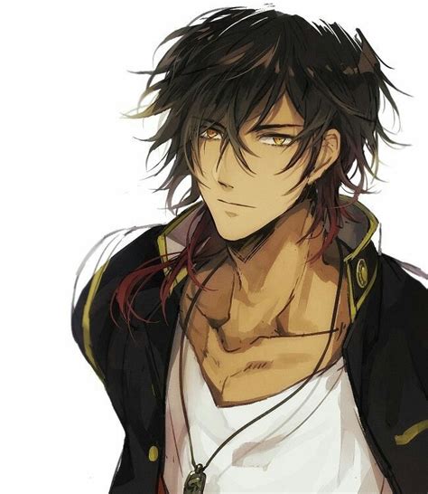 It's not likely you'll need a look similar to anime guy with black hair and yellow eyes, but death the kid's hairstyle can certainly be your blueprint. Ookurikara | Animasi, Anime cowok ganteng