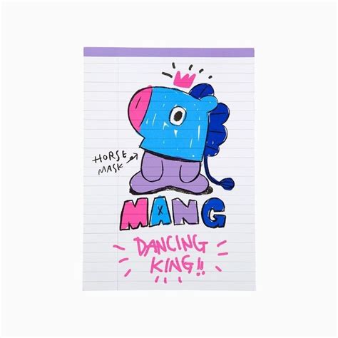 Bt21 Character Mang B5 Ruled Lined Note Pad By Bts X Line Friends