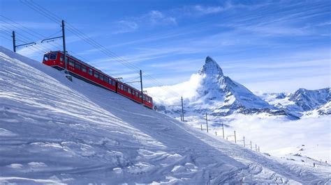 Wallpaper Zermatt Switzerland Alps Snow Train Mountains