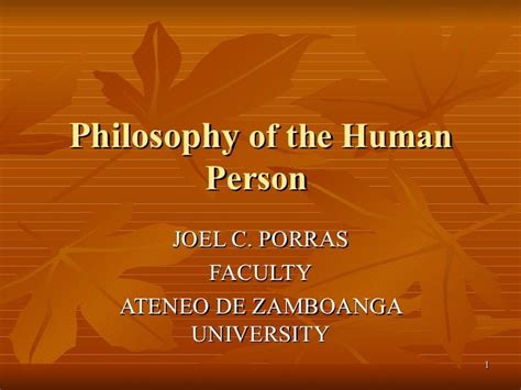 Philosophy Of The Human Person