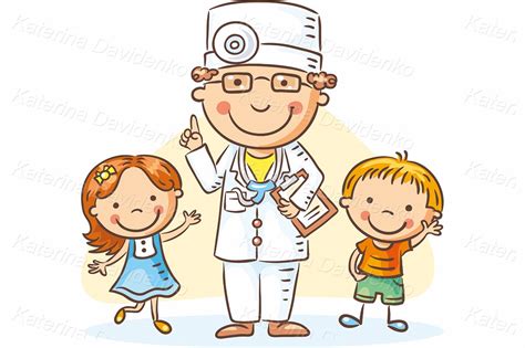 Medical Clipart Illustration Doctor With Kids