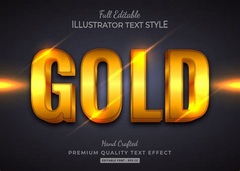 Premium Vector Gold Text Style Effect Premium