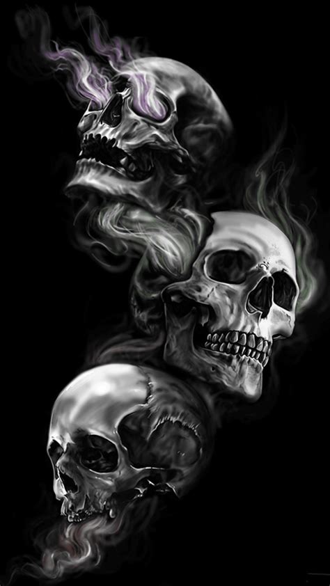 Badass Wallpapers For Android 04 0f 40 Three Skulls On