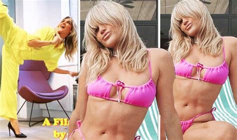 Pussycat Dolls Ashley Roberts Almost Spills Out Of Hot Pink Bikini As