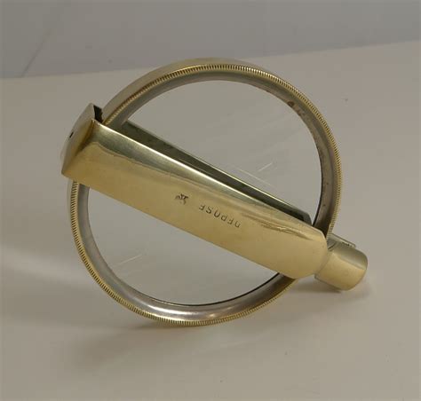 Large Antique French Folding Brass Magnifying Glass C 1900 577257
