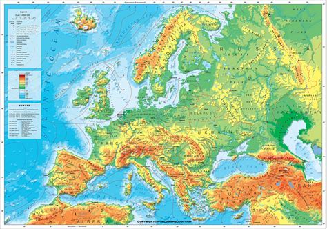 Printable Physical Map Of Europe Free Download Pdf