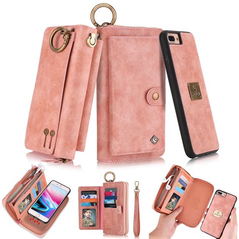 Iphone 8 Plus Wallet Detachable Case Iphone 7 Plus Case Dteck Wrist