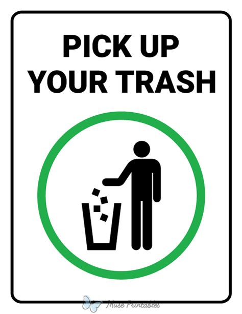Printable Pick Up Your Trash Sign