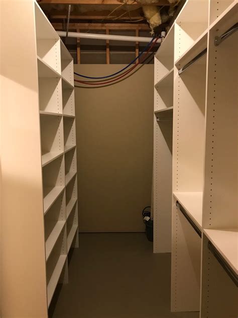 Daughters Walk In Closet And Basement Storage Closet Traditional