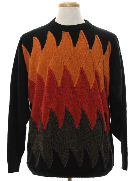 Retro 80s Sweater 80s Protege Mens Black Background Acrylic