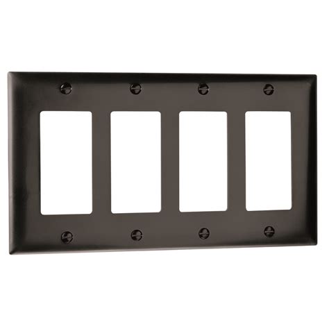 Pass And Seymour Tp264 Bk 4gang Wall Plate Decorator Nylon Standard