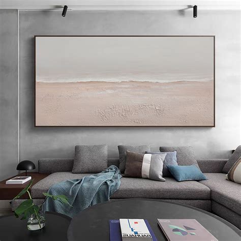 Large Original Beige Abstract Painting For Living Room Etsy