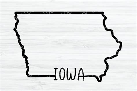 Iowa Outline Svg Iowa Svg Iowa Vector File Iowa Digital Etsy
