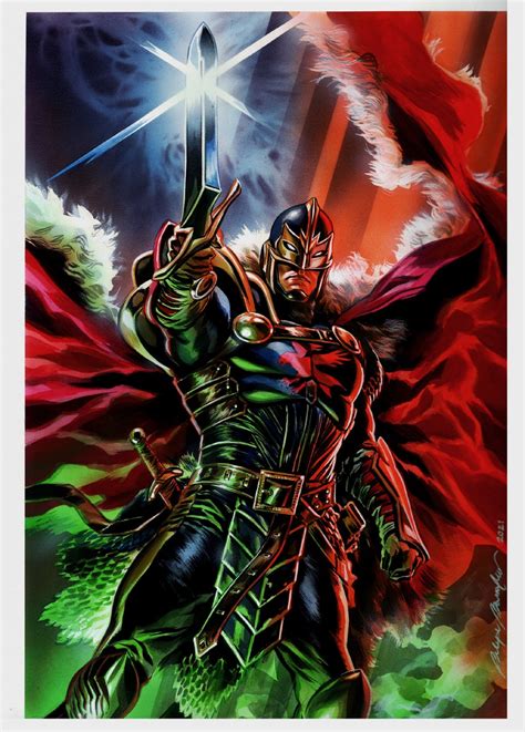 Avengers 47 Cover Painting Black Knight Dane Whitman Comic Art For