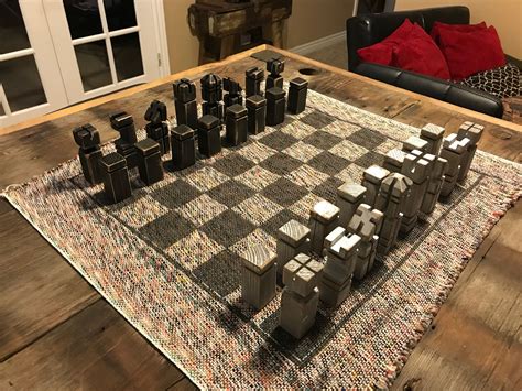Chess Set Made From Reclaimed 2x4s