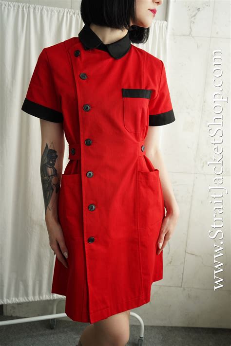 red nurse uniform strict nurse uniform pin up nurse mad etsy