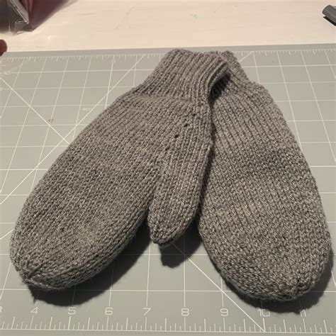 Hand Knitted Double Lined Cozy Mittens 100 Acrylic Yarn Vegan Etsy