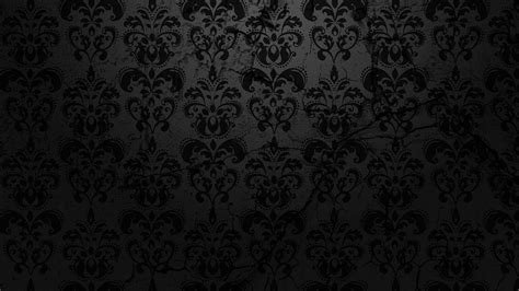 Download Plain Black With Ornate Floral Pattern Wallpaper