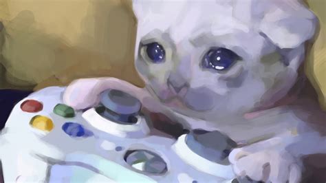 Sad Gaming Cat Speed Painting Digital Painting Youtube
