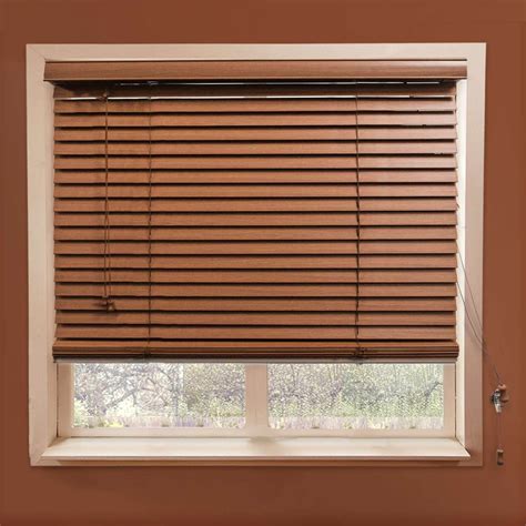 Chicology Simply Brown Faux Wood Blind 2 Inch Slats Realistic Wood