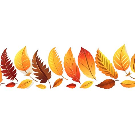 Autumn Leaves Seamless Border Illustration Repeating Ornament Autumn