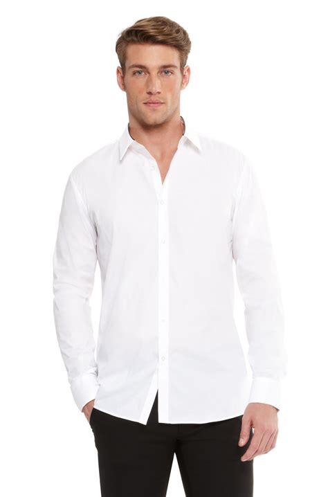Hugo Etonio Slim Fit Stretch Cotton Button Down Shirt In White For Men