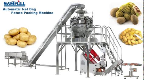 Fully Automatic Net Bag Mesh Bag Potato Packing Machine Youtube