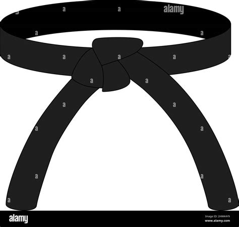 Karate Belt Black Color Isolated On White Background Design Icon Of