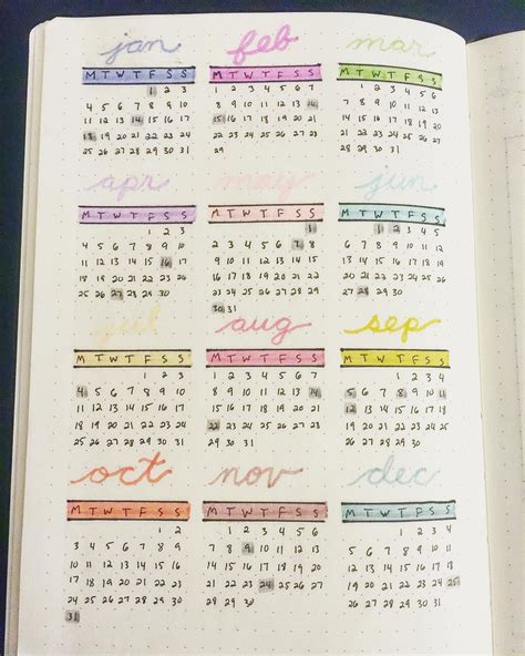 20 Bullet Journal Calendar Free Download Printable Calendar Templates ️