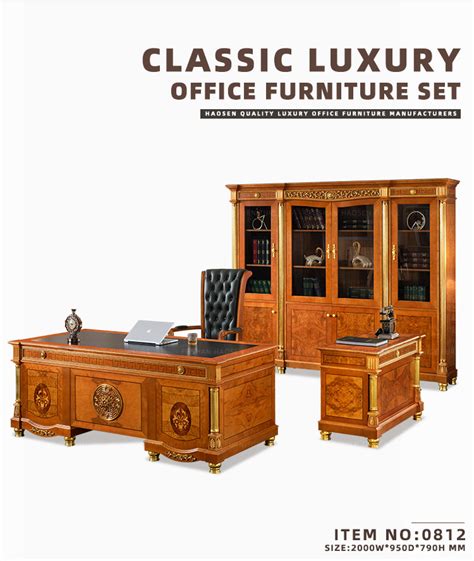 Classical 0812 Wood Royal Executive Office Furniture Desk Set Haosen