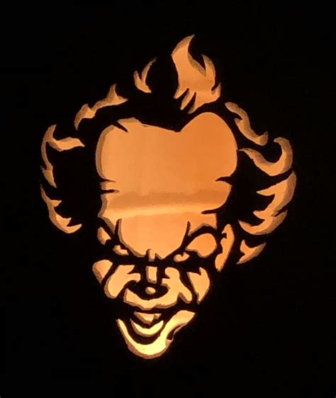 20 Scary Clown Pumpkin Stencil