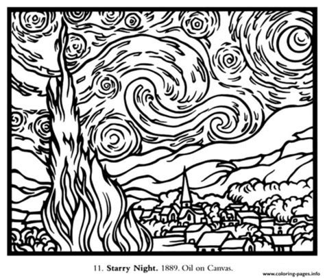 What is the story behind the starry night painting? Unusual | Coloring Pages