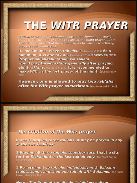 Witr Prayer Islamic Behaviour And Experience Religious Behaviour