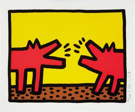 Keith Haring Barking Dogs From Pop Shop Quad Iv 1989 Mutualart
