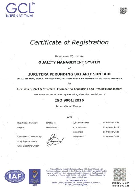 Is a professional mechanical and electrical consulting engineering firm and was initially operating under the name of shanu perunding. ISO Certification - JURUTERA PERUNDING SRI ARIF SDN BHD