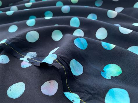 Rayon Batiks By Mirah Polka Dots Aquamarine Stonemountain