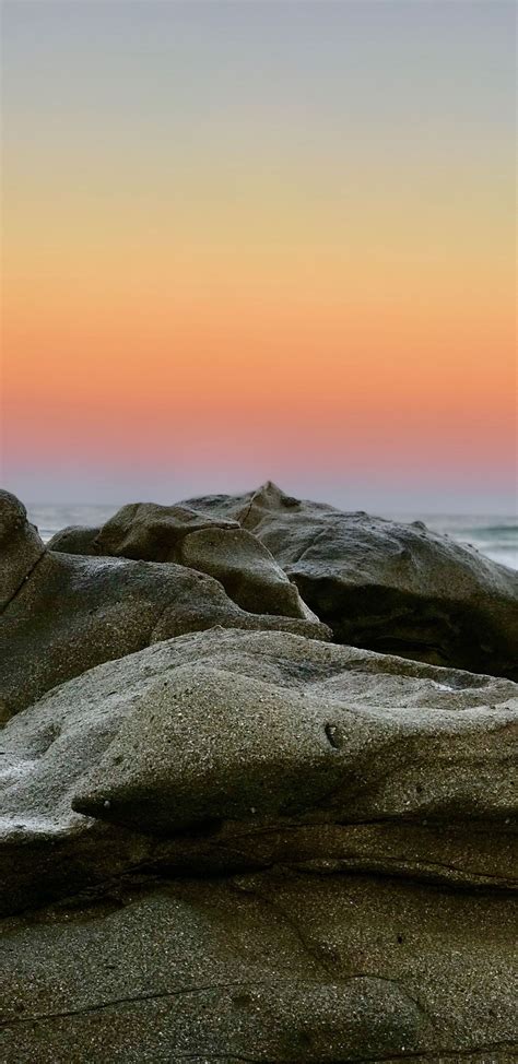 Rocks Coast Sunset 1440x2960 Wallpaper Natural Wallpaper Mountain