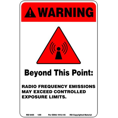 RED RF WARNING SIGN - SMALL - ALUMINUM | Primus Electronics