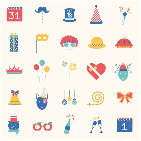 Free Vector Illustration Of Celebration Party Icons Set