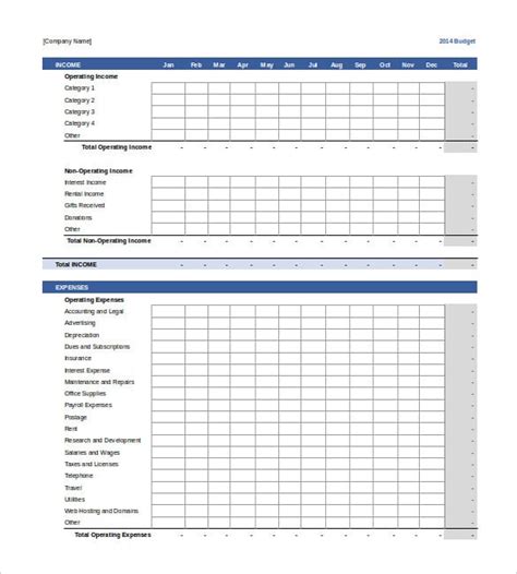 Small Business Budget Templates 10 Free Xlsx Doc And Pdf Formats