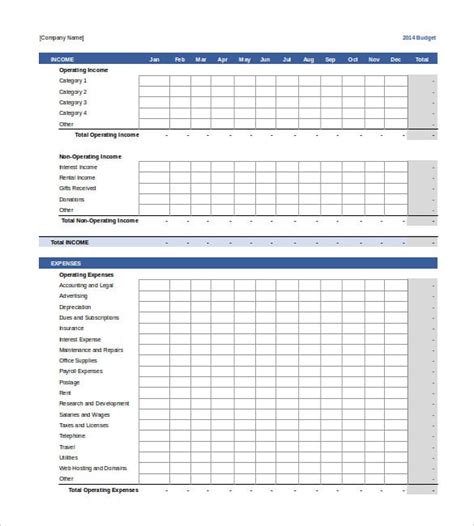 Small Business Budget Templates 10 Free Xlsx Doc And Pdf Formats