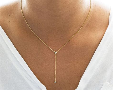 Gold Y Necklace Gold Necklace Lariat Necklace Gold Etsy Gold